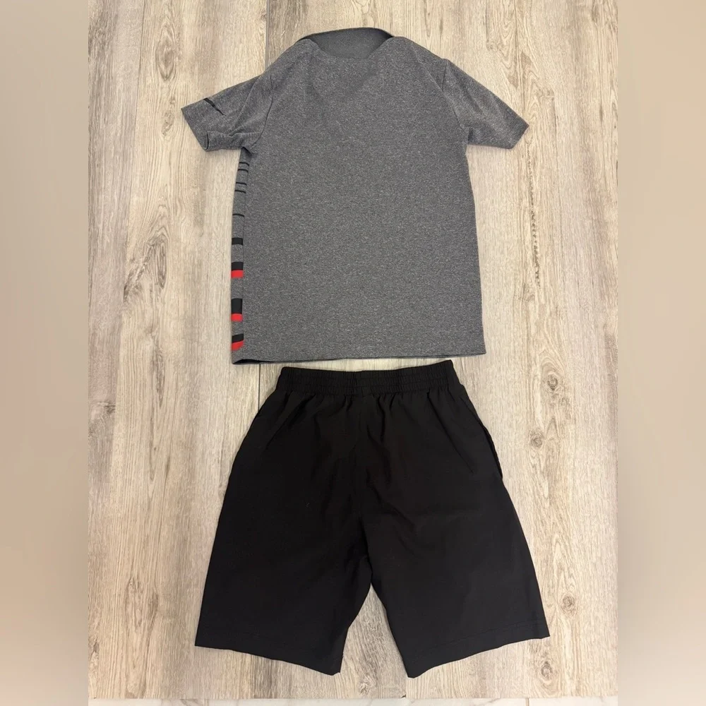 Gray and Black Nike Polo Athletic Set